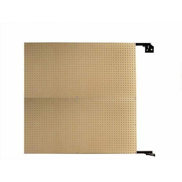 Triton Products 48 in. W x 48 in. H x 1-1/2 in. D Wall Mount Double-Sided Swing Panel Natural HDF Pegboard