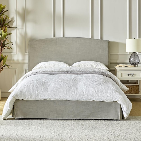 JAYDEN CREATION Ludwig Gray Wood Frame King 2-Piece Bedroom Platform Bed Set with Storage