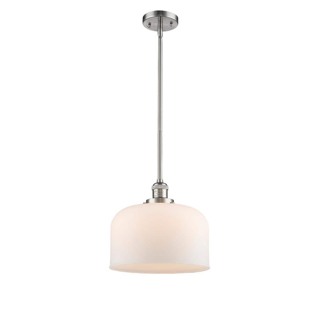 Matte White and Brushed Brass Mini Pendant Light