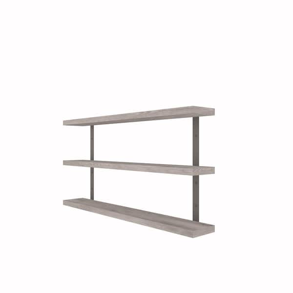 Intrinsic Haven Grace Rustic 30 in. W x 5.5 in. D Gray Pine Wood Tiered Decorative Wall Shelf