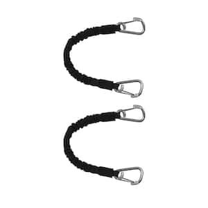 BoatTector High-Strength Line Snubber and Storage Bungee, Value 2-Pack - 12 in. with Medium Hooks, Black
