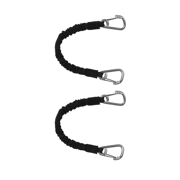 Extreme Max BoatTector High-Strength Line Snubber and Storage Bungee, Value 2-Pack - 12 in. with Medium Hooks, Black