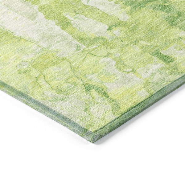 Chantille Machine Washable Indoor/Outdoor Abstract ACN2120 Lime 8 ft. x 8 ft. Area Rug