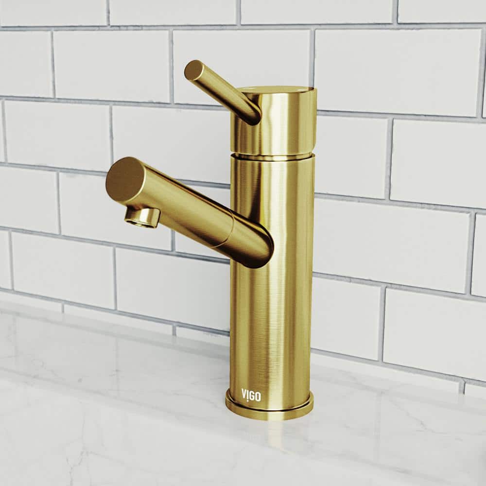 Noma 7.75" Matte Gold Single Handle Deck-Mount Bathroom Faucet