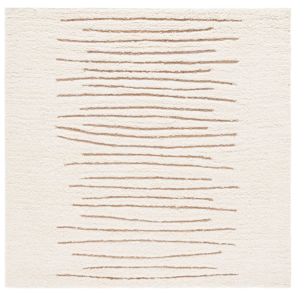 UPC 195058999847 product image for Casablanca Natural/Ivory 6 ft. x 6 ft. Wavy Lines Square Area Rug | upcitemdb.com