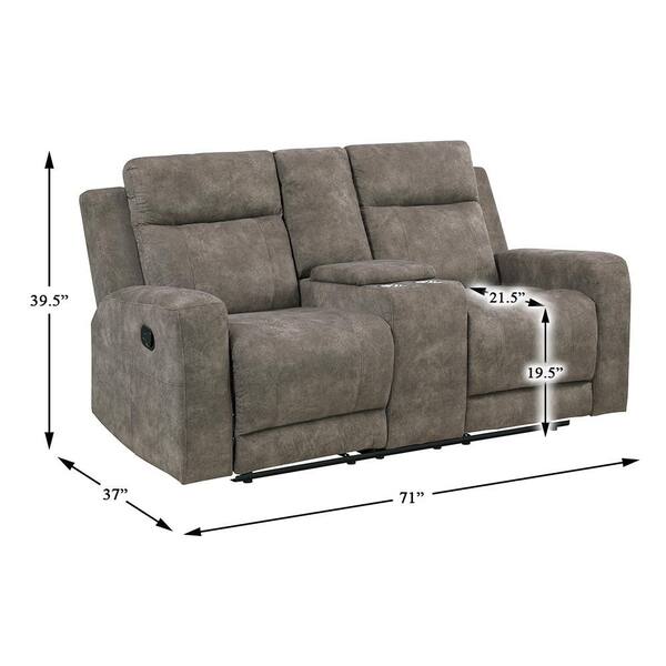 Lazzara Clemencia 71 in W Microfiber Fabric 2-Seater Manual Double
