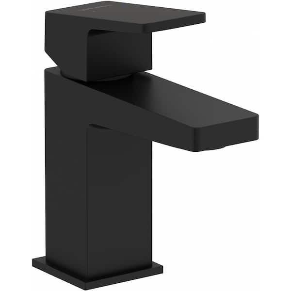 Duravit DuraSquare Single Handle Single Hole Bathroom Faucet with Drain Kit Included in Matte Black