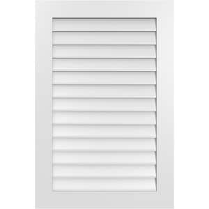 28 in. x 42 in. Vertical Surface Mount PVC Gable Vent: Decorative with Standard Frame