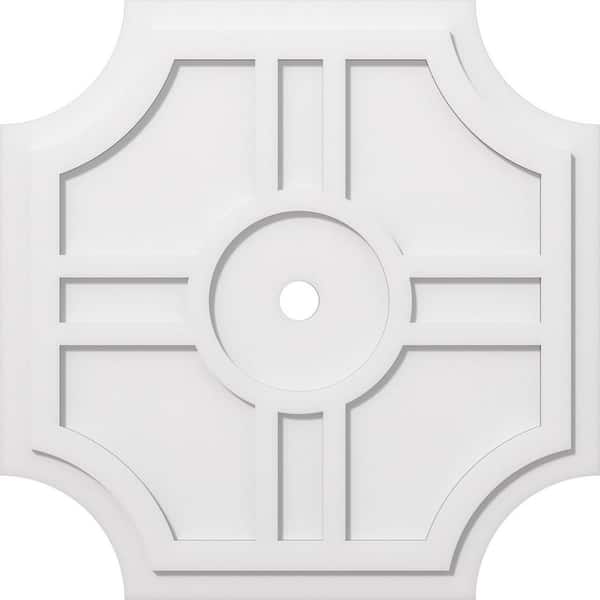 1 in. P X 10 in. C X 30 in. OD X 2 in. ID Haus Architectural Grade PVC Contemporary Ceiling Medallion