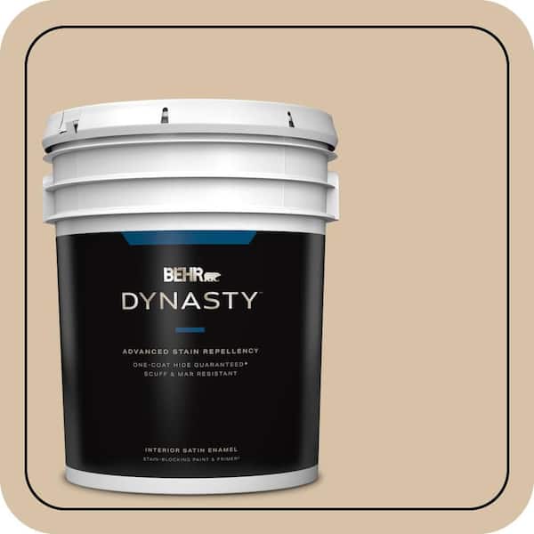 BEHR DYNASTY 5 gal. #HDC-CT-06 Country Linens One-Coat Hide Satin Enamel Interior Stain-Blocking Paint and Primer