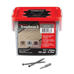 TrapEase 3 - 2-1/2 in. Color Match Deck Fastener - Island Mist (350 Pack)