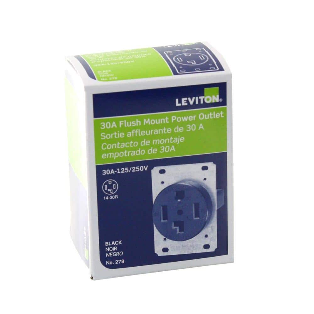 Black Thermoplastic 30-Amp Flush Mount Dryer Outlet