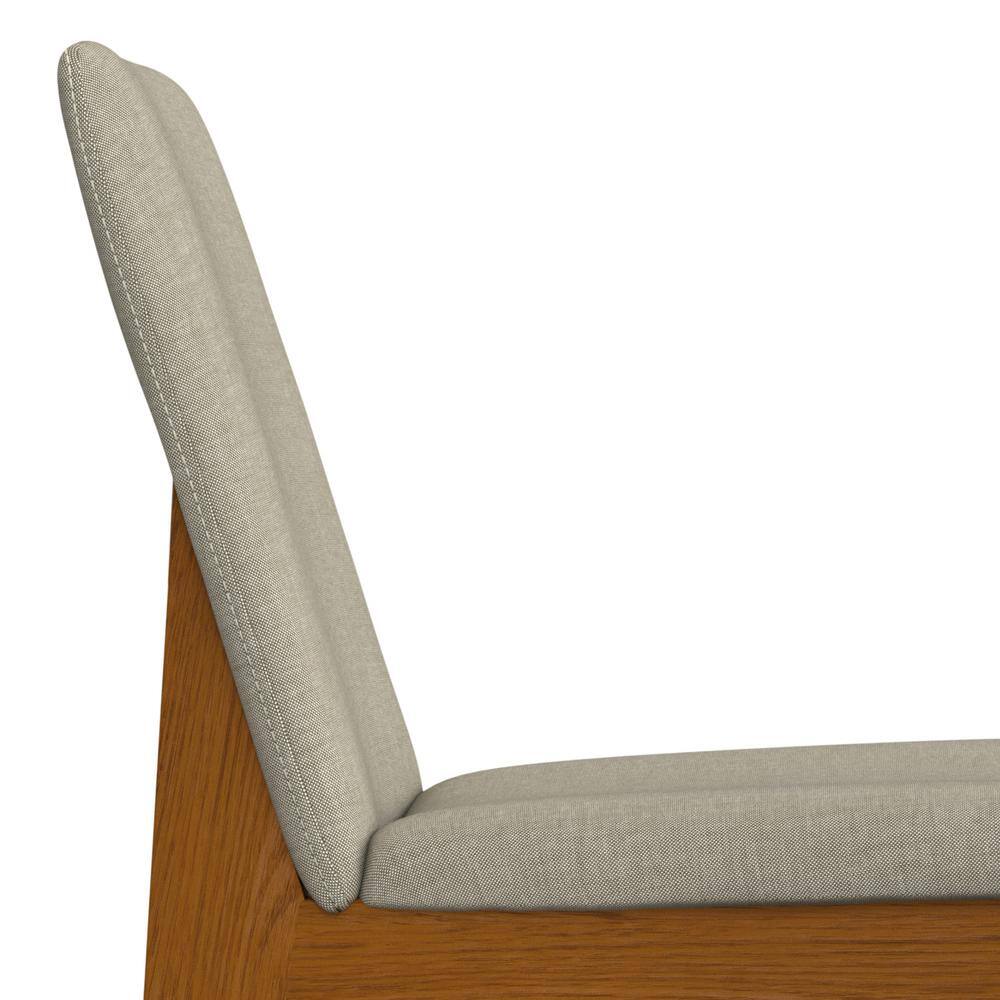 Natural Linen Upholstered Wood Dining Chair Set
