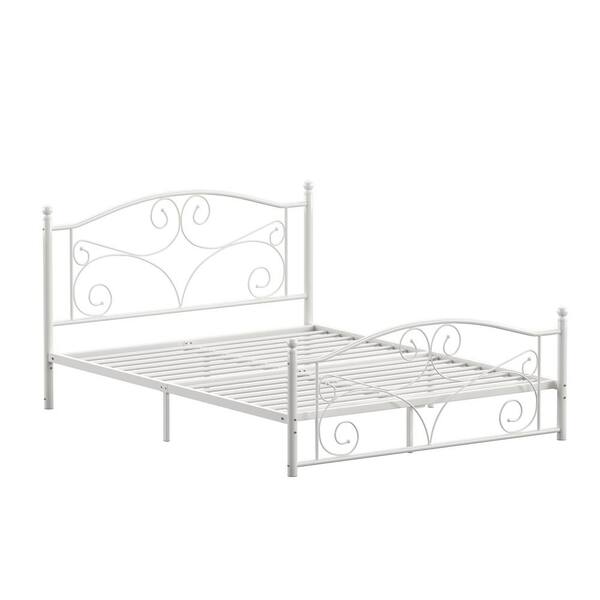 HomeSullivan White Metal Queen Platform Bed 402021QW-1(3A) - The Home Depot