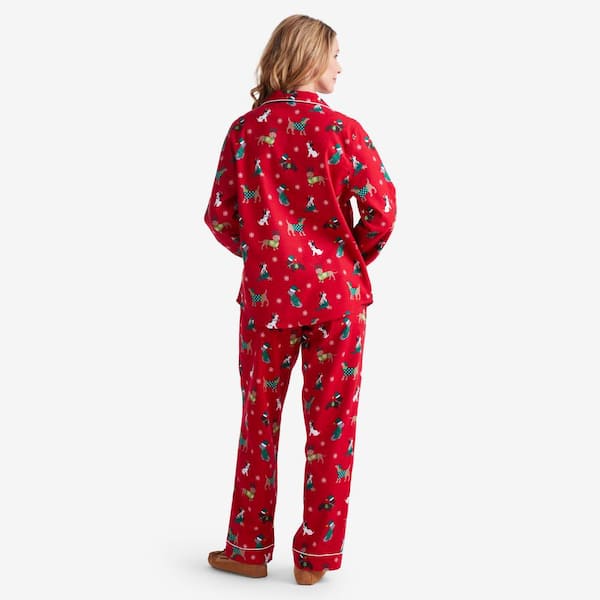The Company Store Company Cotton Family Flannel Women's Small Holiday Dog  Pajama Set 60010A-S-HOLDOG - The Home Depot
