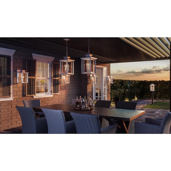 Wakefield 3-Light White Lustre Outdoor Wall Lantern Sconce