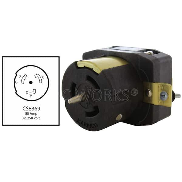 AC WORKS California Standard CS8369 50A 3-Phase 250V 4-Prong