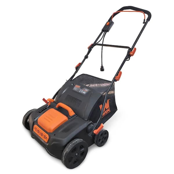 16-Inch 15-Amp 2-in-1 Electric Dethatcher and Scarifier with Collection Bag