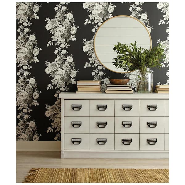 Tea Rose Spray and Stick Wallpaper