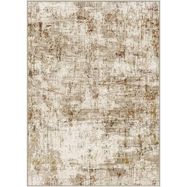 Rainbow Brown 5 ft. x 7 ft. Washable Modern Abstract Area Rug