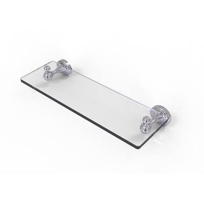 Sag Harbor Collection 16 in. Glass Vanity Shelf with Beveled Edges in Polished Chrome