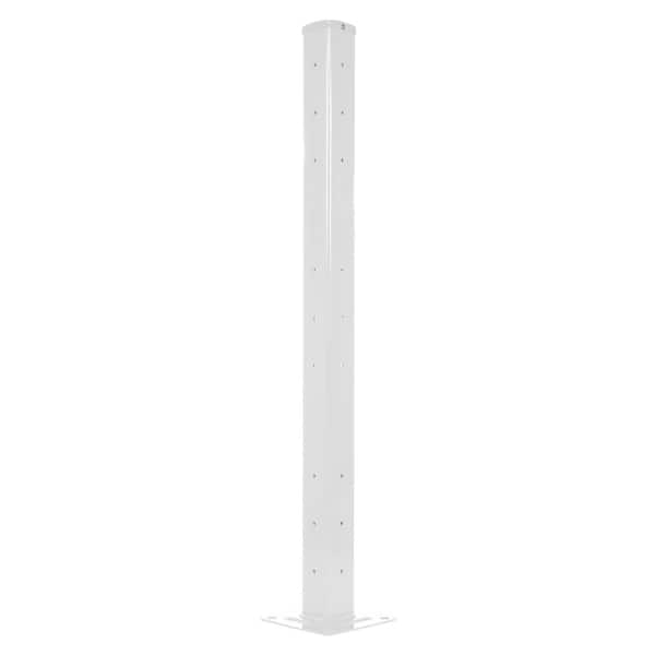 Unbranded Rigid Bolt-On Style White Guard Rail Tube Post