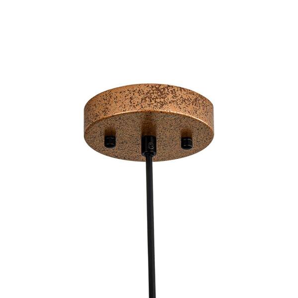 HUOKU PCover 1-Light Industrial 23.6 in. Rust Finish Pendant Light