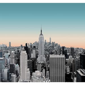 118 in. x 110 in. New York Sunset Cityscape Non-Woven Wall Mural