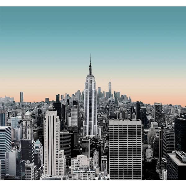 Arthouse 118 in. x 110 in. New York Sunset Cityscape Non-Woven Wall Mural