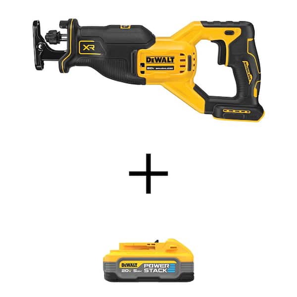 20-Volt MAX XR Li-Ion Brushless Cordless Compact Reciprocating Saw (Tool-Only) with Free 20-Volt MAX Li-Ion Battery 5Ah 20-Volt MAX XR Li-Ion Brushless Cordless Compact Reciprocating Saw (Tool-Only) with Free 20-Volt MAX Li-Ion Battery 5Ah