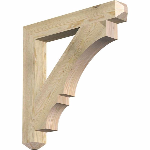 Ekena Millwork 4 in. x 30 in. x 30 in. Douglas Fir Balboa Craftsman Rough Sawn Bracket