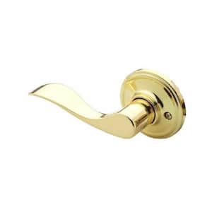 Wave Polished Brass Dummy Door Lever