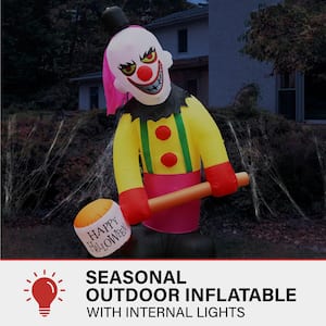 8 ft. Tall Pre-Lit Inflatable Clown with Lights