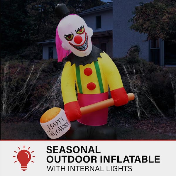 8 ft. Tall Pre-Lit Inflatable Clown with Lights