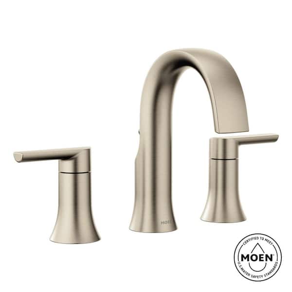 Doux 8 in. Widespread 2-Handle Bathroom Faucet Trim Kit in Brushed Nickel (Valve Not Included)