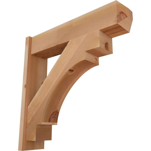 Ekena Millwork 8 in. x 32 in. x 32 in. Western Red Cedar Merced Craftsman Smooth Outlooker