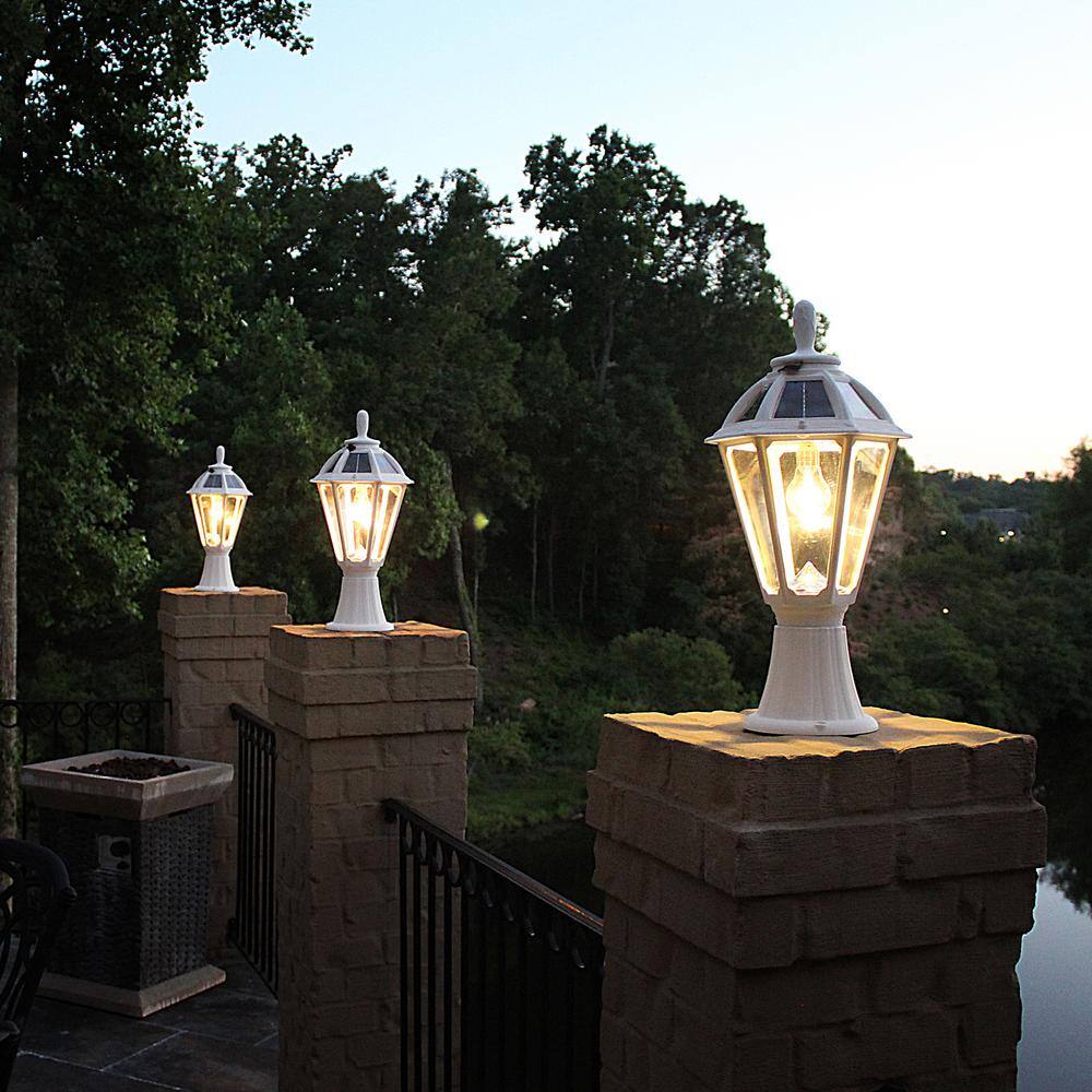 White Solar LED Outdoor Post Light with Multiple Mounting Options