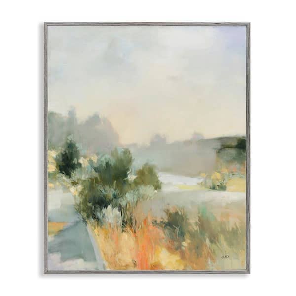 Stupell Industries Along The Path Landscape by Julia Purinton Gray Framed Nature Giclee Art Print 14 in. x 11 in.
