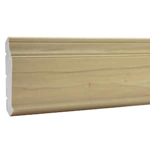 75 in. D x 4.5 in. W x 92 in. L Unfinished Poplar Wood Charlotte Crown Moulding