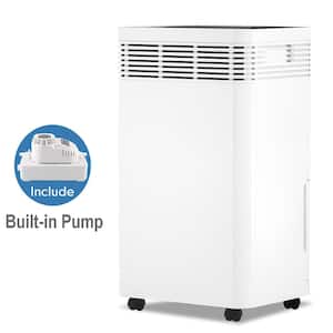 125 pt. 6,000 sq.ft. Commercial Dehumidifiers in White with Bucket and Built-in Pump, with Auto Defrost for Basement