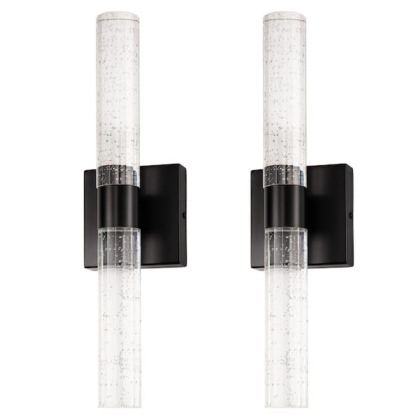 Briignite 18 in. 2-Light Matte Black LED Vanity Light Bar and 3CCT Adjustable Function for Modern Bathrooms (2-Pack)