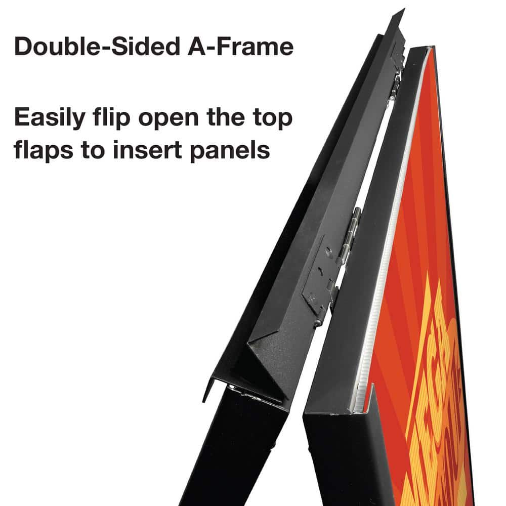 Black Metal Freestanding A-Frame Event Sign, 24" x 36"