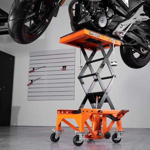 SKYSHALO Hydraulic Motorcycle Lift Table, 350 Capacity