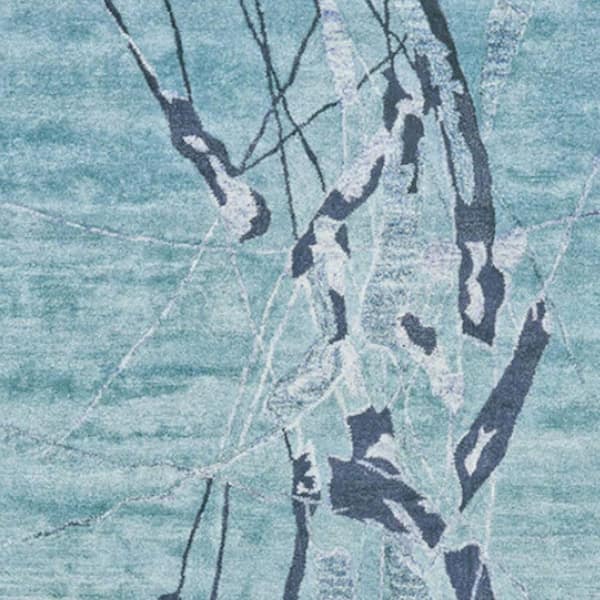 8 ft. x 11 ft. Blue and Gray Abstract Hand Tufted Area Rug