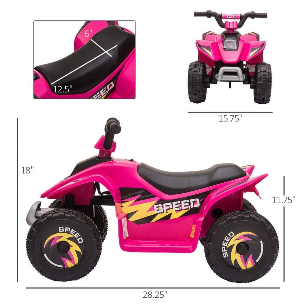 6V Pink Electric Motorized Quad with Safety Features