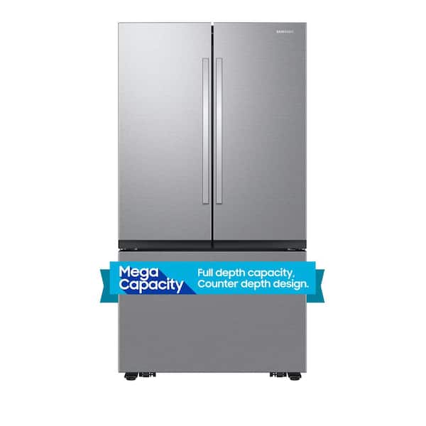 Samsung 27 cu. ft. Mega Capacity Counter Depth 3-Door French Door Refrigerator with Dual Auto Ice Maker in Stainless Steel