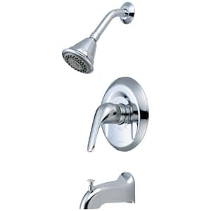 Legacy 1-Handle Wall Mount Tub and Shower Faucet Trim Kit in Polished Chrome (Valve not Included)