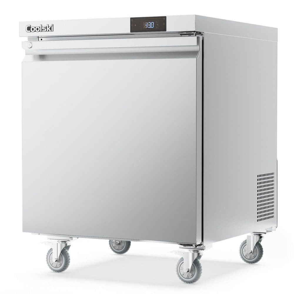 27 in. 7.5 cu. ft. Commercial Auto/Cycle Defrost Undercounter Upright Freezer in Stainless Steel