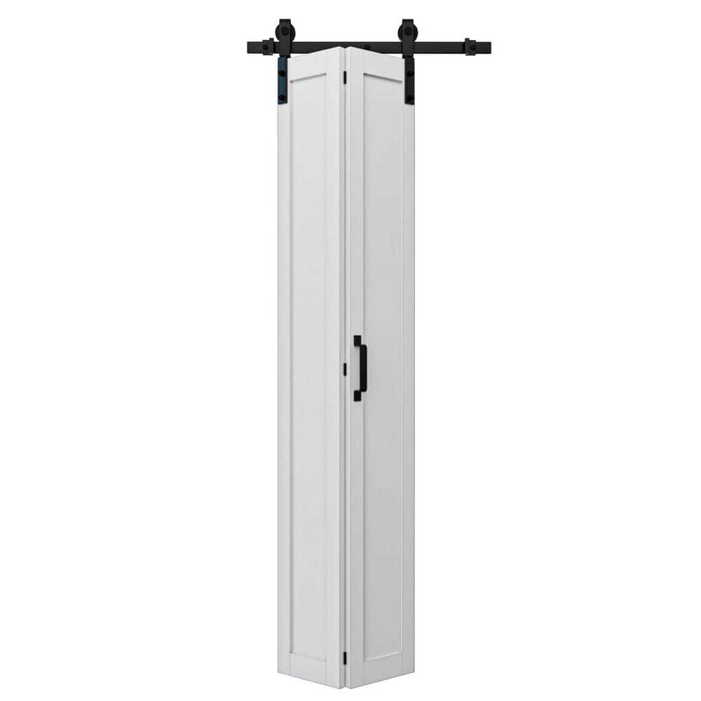 25 in. x 84 in. 1-Paneled White Primed Composite MDF Bifold Assembly Required Sliding Barn Door with Hardware Kit price history on PriceWatchPro