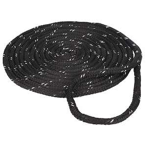 3/8 in. x 15 ft. Reflective Dock Line Double Braid Nylon Rope, Black